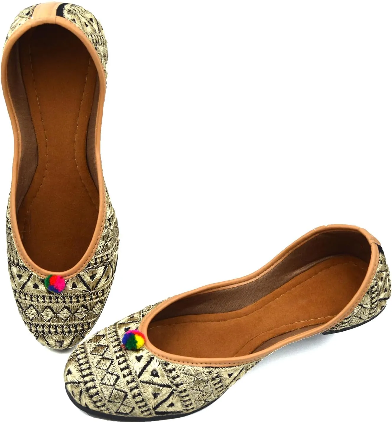 Chandrakala Bridal Mojaris for Women Flats Punjabi Jutti (WF131-P)