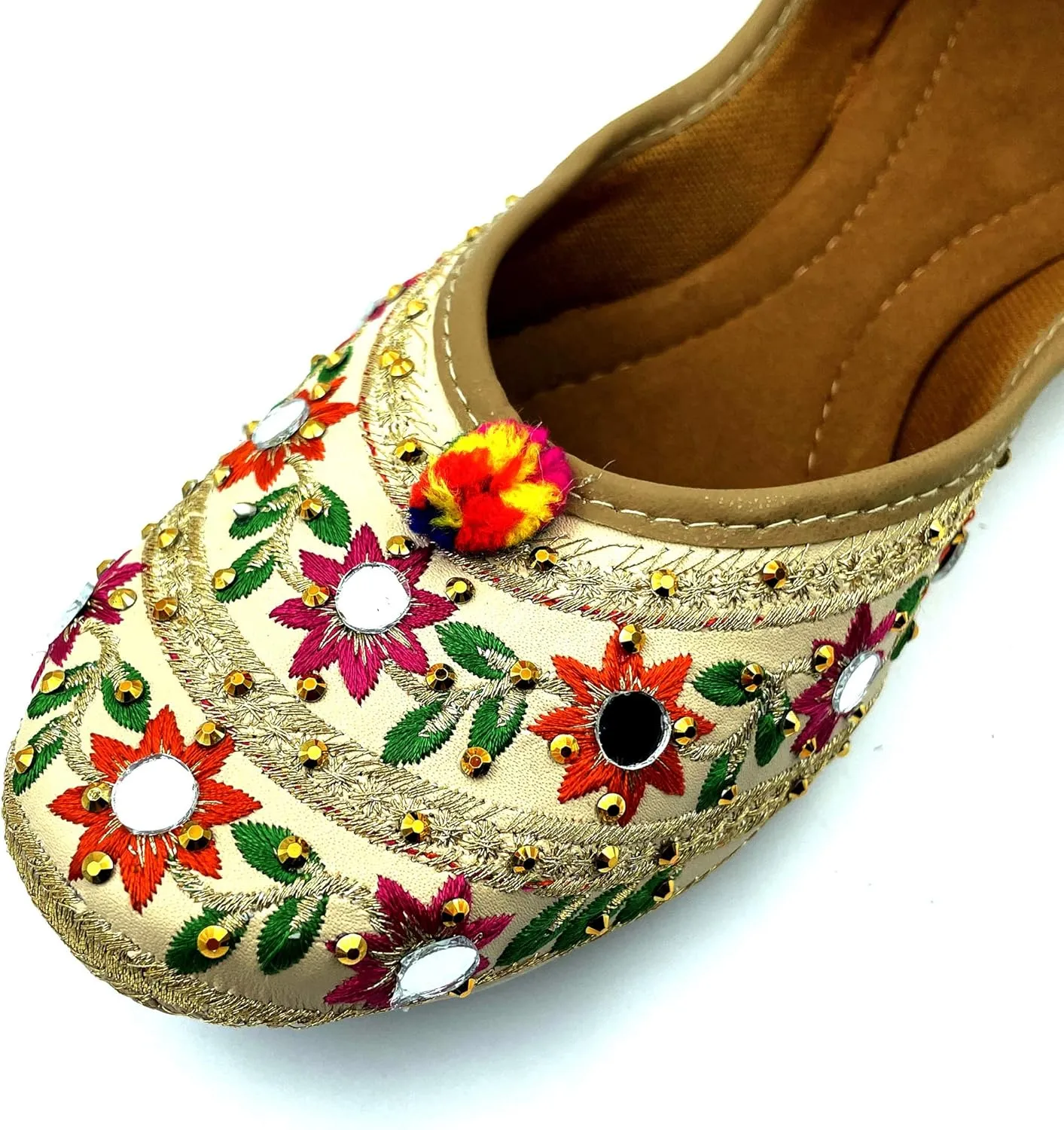 Chandrakala Bridal Mojaris for Women Flats Punjabi Jutti (WF131-P)