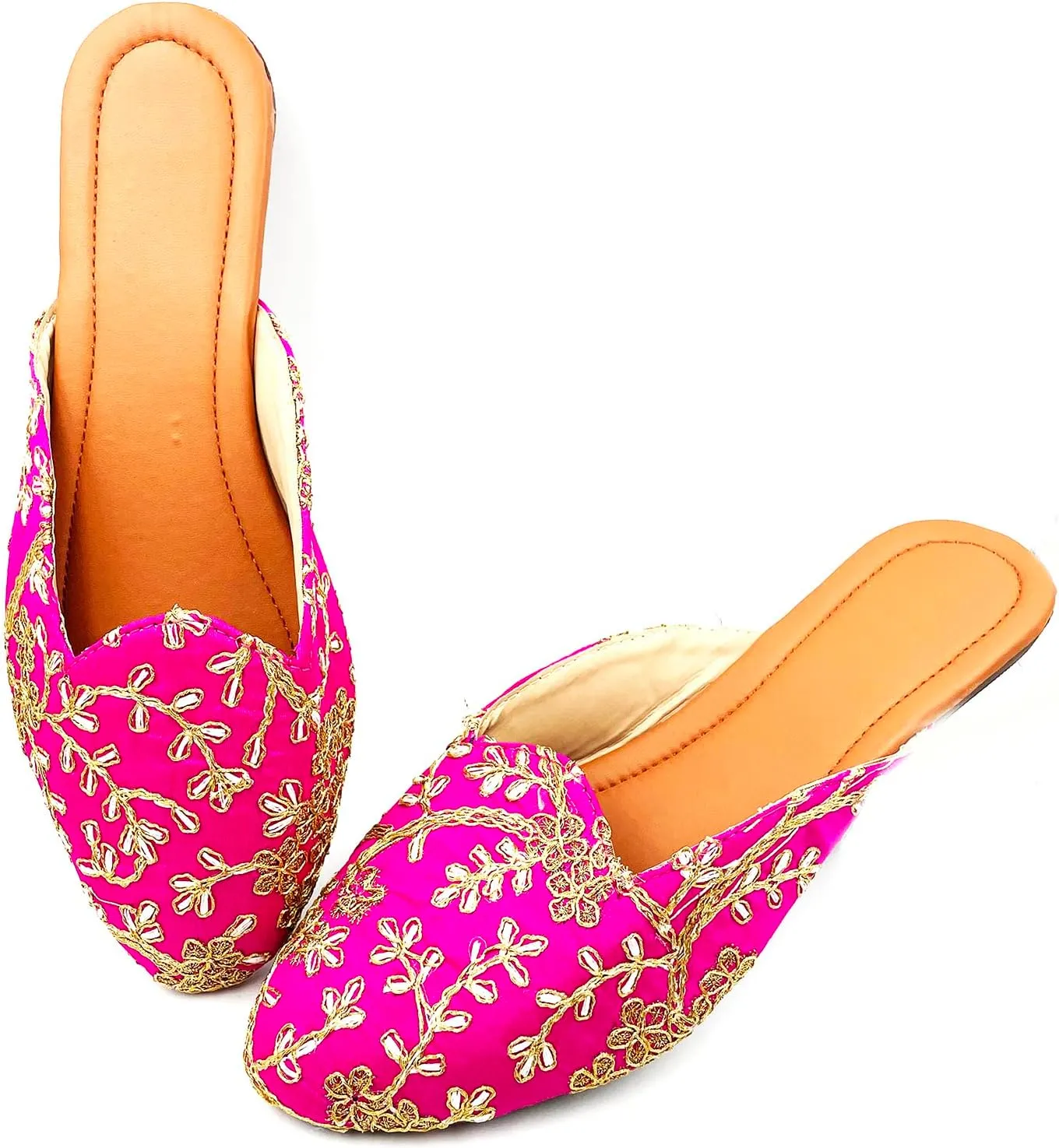 Chandrakala Bridal Mojaris for Women Flats Punjabi Jutti (WF138-P)