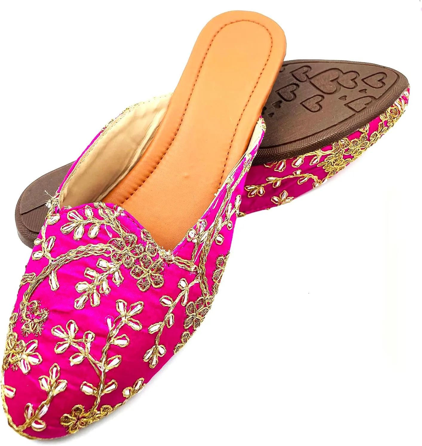 Chandrakala Bridal Mojaris for Women Flats Punjabi Jutti (WF138-P)