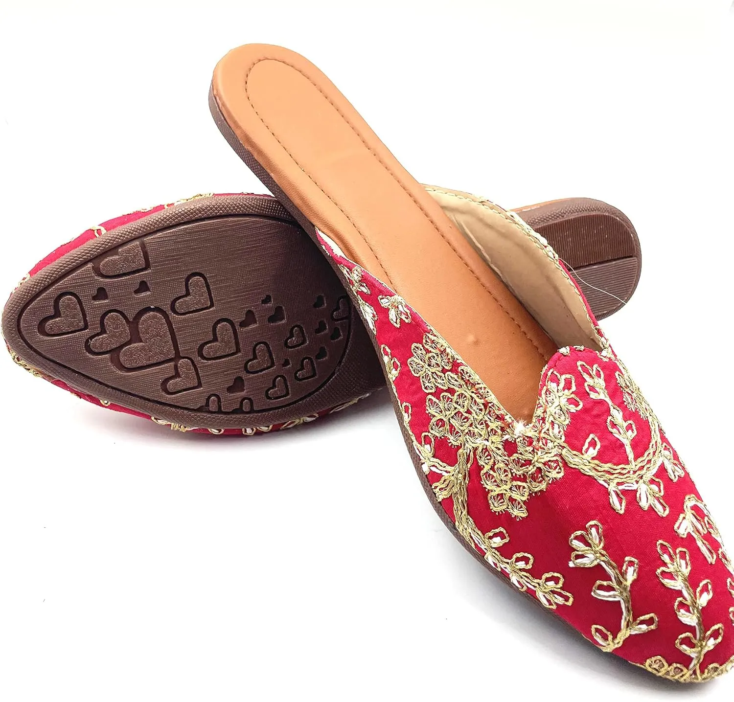 Chandrakala Bridal Mojaris for Women Flats Punjabi Jutti (WF138-P)
