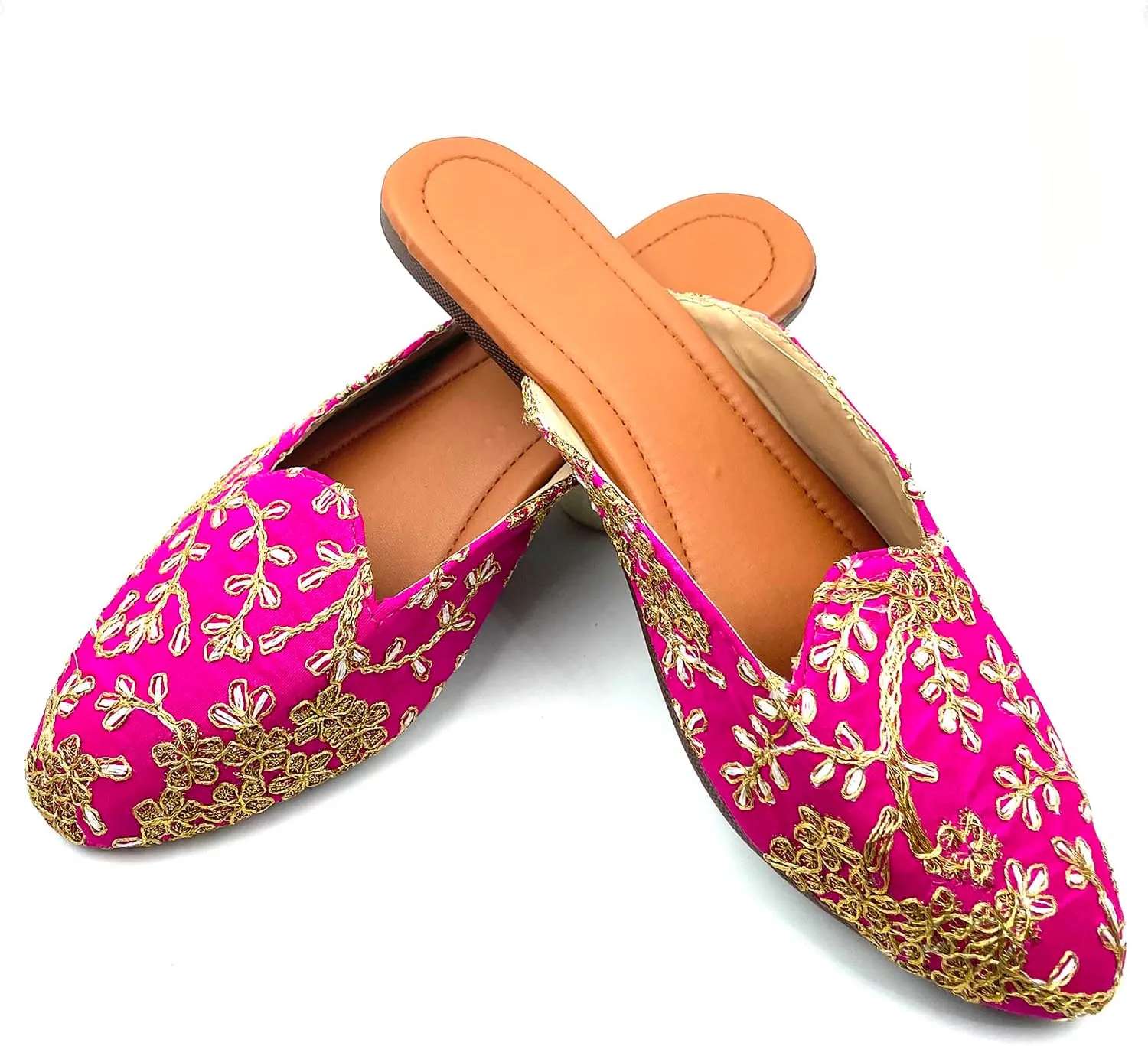 Chandrakala Bridal Mojaris for Women Flats Punjabi Jutti (WF138-P)