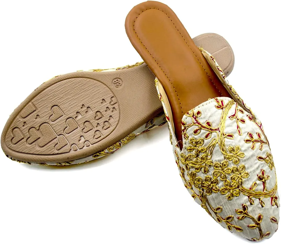 Chandrakala Bridal Mojaris for Women Flats Punjabi Jutti (WF138-P)