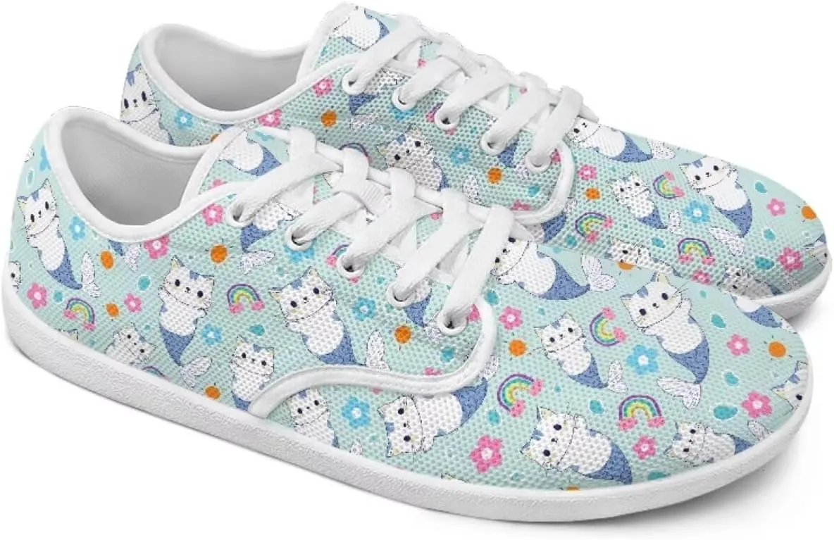 Coloranimal Barefoot Shoes Women Wide Toe Box Shoes Sneakers for Women Walking Shoes Zero Drop Shoes Lace Up Sports Shoes Fashion Sneakers