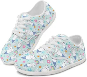 Coloranimal Barefoot Shoes Women Wide Toe Box Shoes Sneakers for Women Walking Shoes Zero Drop Shoes Lace Up Sports Shoes Fashion Sneakers