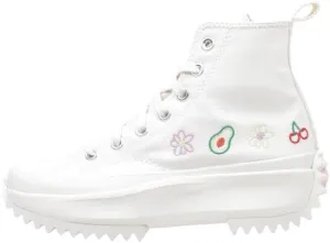 Converse Run Star Hike Platform High Embroidered Fruits & Florals A03560C Size 8 Womens, Size 6.5 Mens White