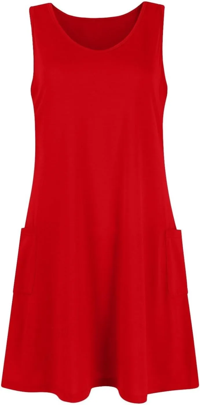 Cowgirl Dress for Women Western Style Sleeveless Denim Jumper Dress with Pockets
