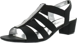 David Tate Womens Eve Satin Embellished Slingback Sandals
