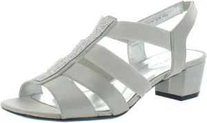 David Tate Womens Eve Satin Embellished Slingback Sandals