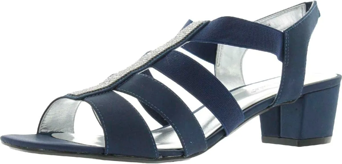 David Tate Womens Eve Satin Embellished Slingback Sandals