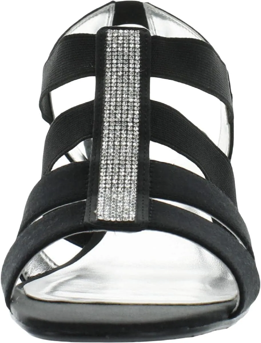 David Tate Womens Eve Satin Embellished Slingback Sandals