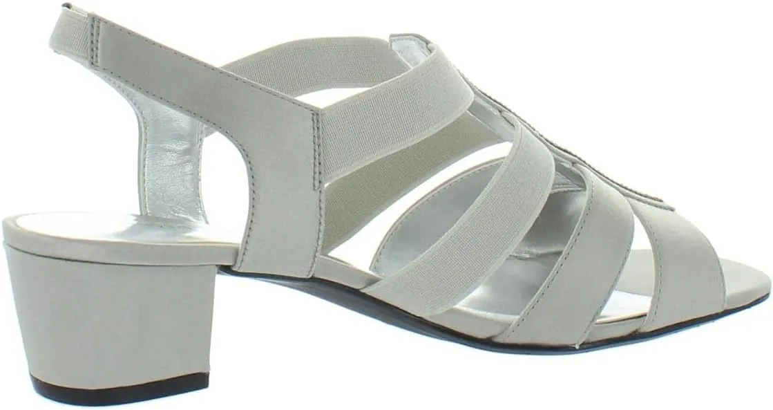 David Tate Womens Eve Satin Embellished Slingback Sandals