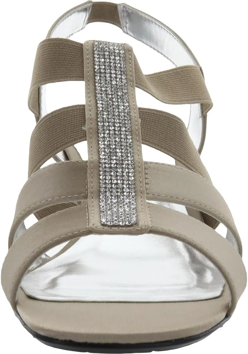 David Tate Womens Eve Satin Embellished Slingback Sandals