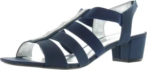 David Tate Womens Eve Satin Embellished Slingback Sandals