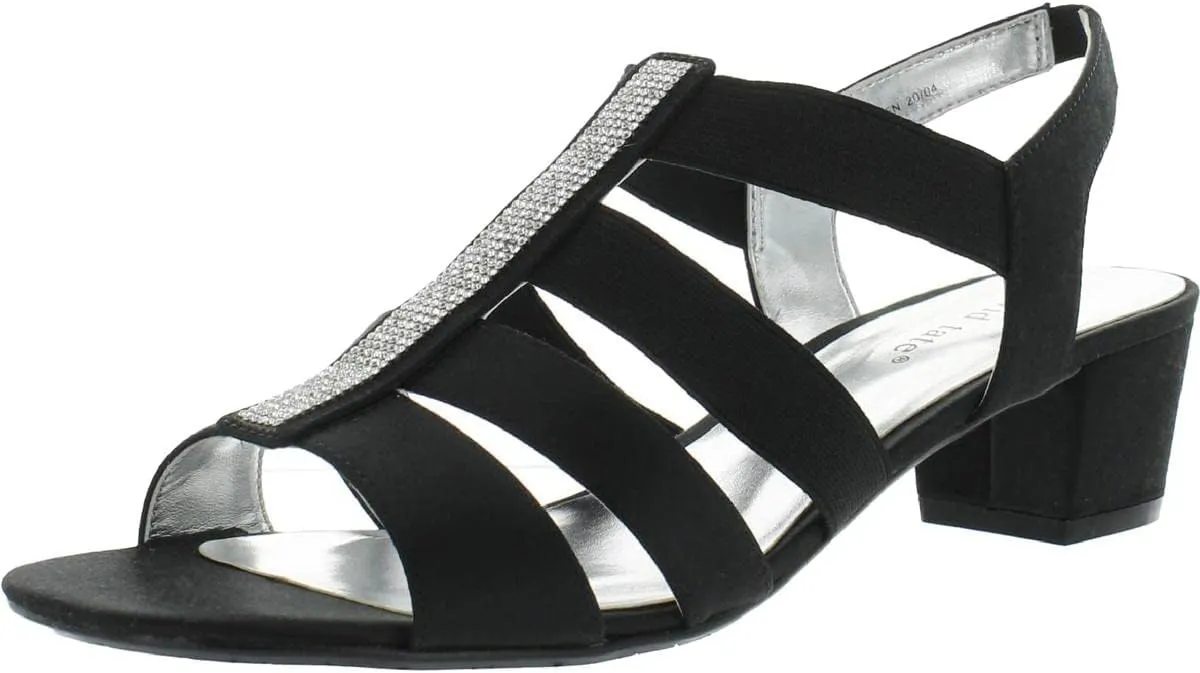 David Tate Womens Eve Satin Embellished Slingback Sandals
