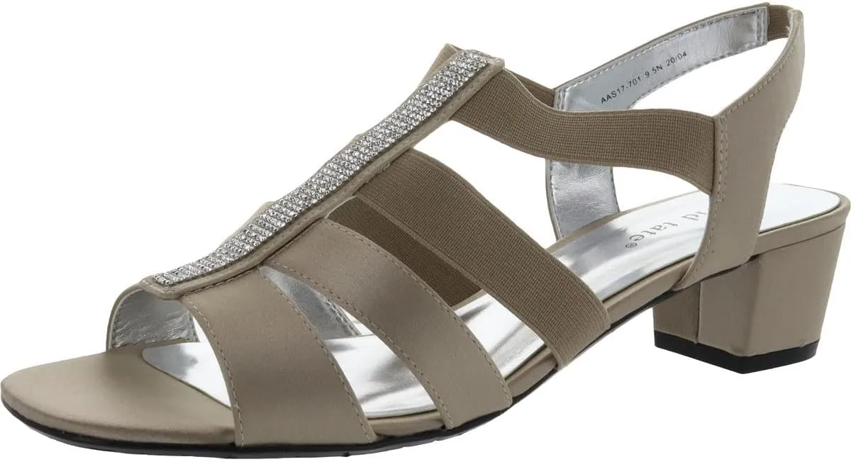 David Tate Womens Eve Satin Embellished Slingback Sandals