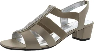 David Tate Womens Eve Satin Embellished Slingback Sandals