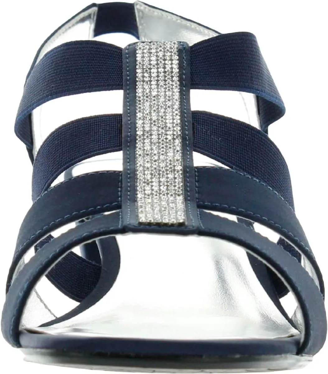 David Tate Womens Eve Satin Embellished Slingback Sandals