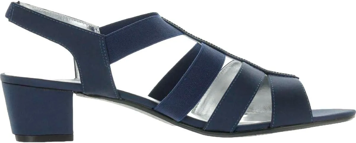David Tate Womens Eve Satin Embellished Slingback Sandals