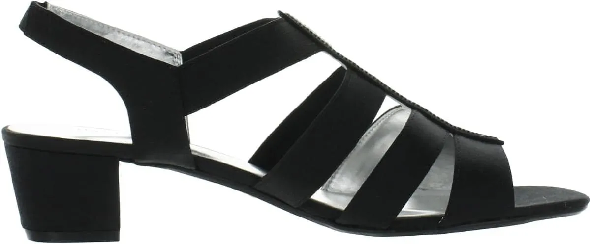 David Tate Womens Eve Satin Embellished Slingback Sandals
