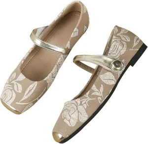 Dear Time Women's Mary Jane Flat Shoes Casual Simple Ballets Comfortable Dressy Office Walking Shoes