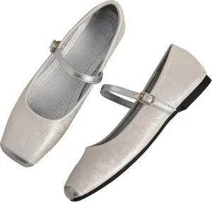 Dear Time Women's Mary Jane Flat Shoes Casual Simple Ballets Comfortable Dressy Office Walking Shoes