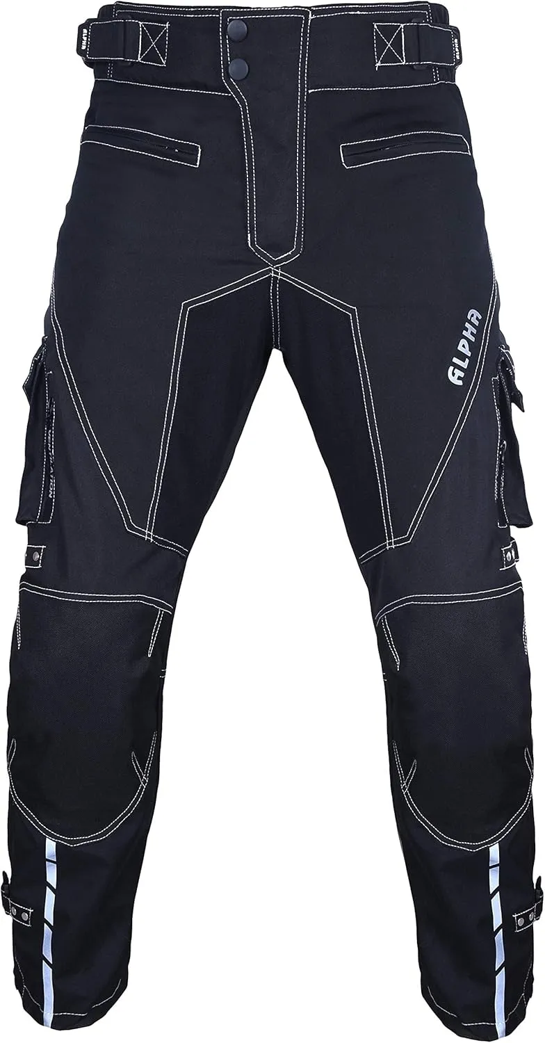 Dirt Bike Motocross Motorcycle Pants for Men hi Vis Armor Riding Racing Dual Sports overpants ATV mx BMX (Black, Waist 42"-44" Inseam 30")