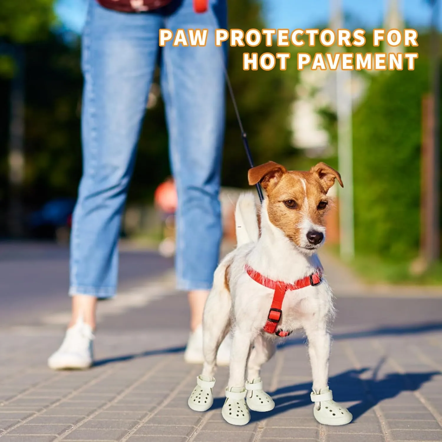 Dog Shoes for Medium Large Size, Breathable Dog Shoe for Hot Pavement, Dog Booties and Paw Protectors, Non-Slip Waterproof Dog Sandals Boots with Reflective for Rain, Summer, Hiking, Snow (Size 3)