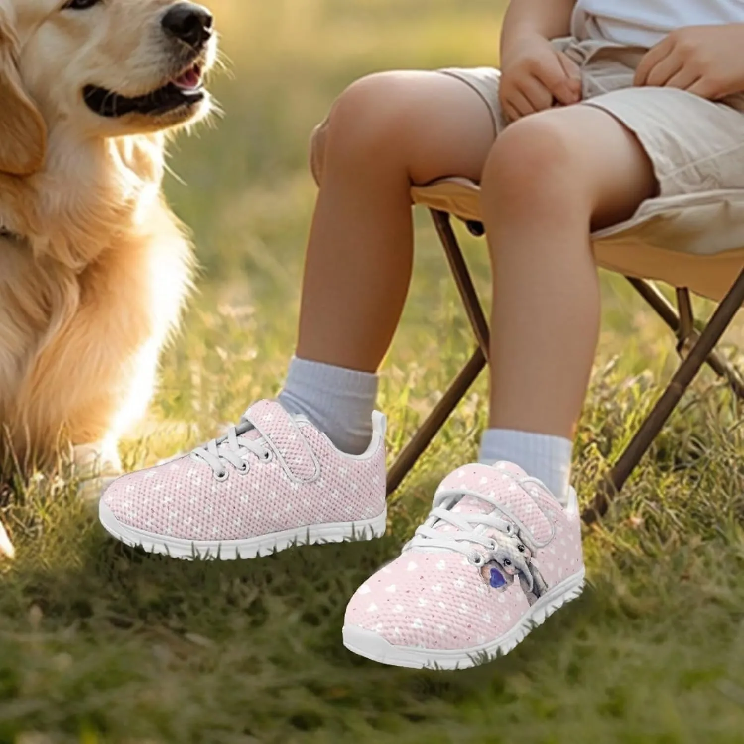 Doojoayie Little Girl Tennis Shoes School Sneakers for Girls Hook and Loop Footwear