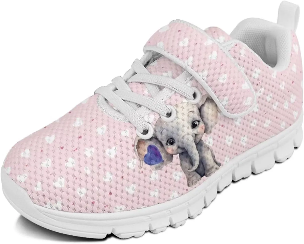 Doojoayie Little Girl Tennis Shoes School Sneakers for Girls Hook and Loop Footwear