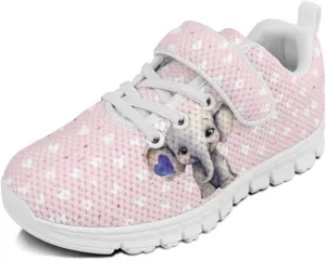 Doojoayie Little Girl Tennis Shoes School Sneakers for Girls Hook and Loop Footwear