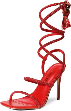 DREAM PAIRS High Heels Stilettos for Women - Strappy Gladiator Sexy Square Toe Open Toe Dressy Pumps Sandals