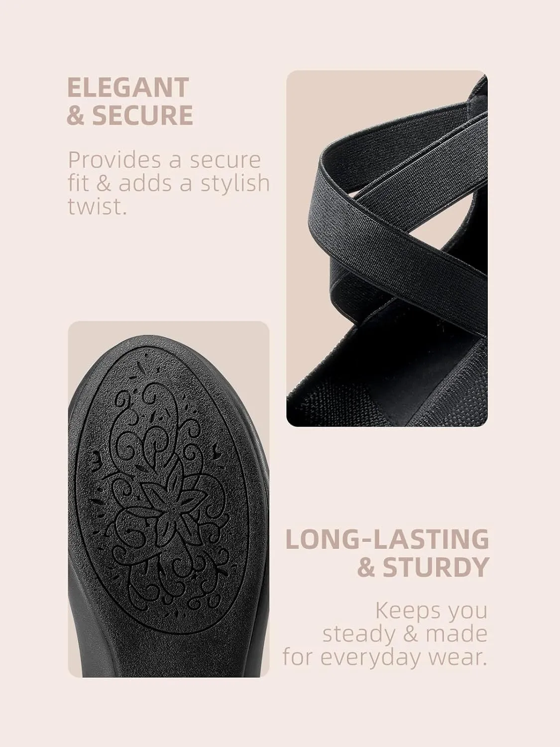 DREAM PAIRS Women's Comfortable Fashion Elastic Ankle Straps Flats Shoes