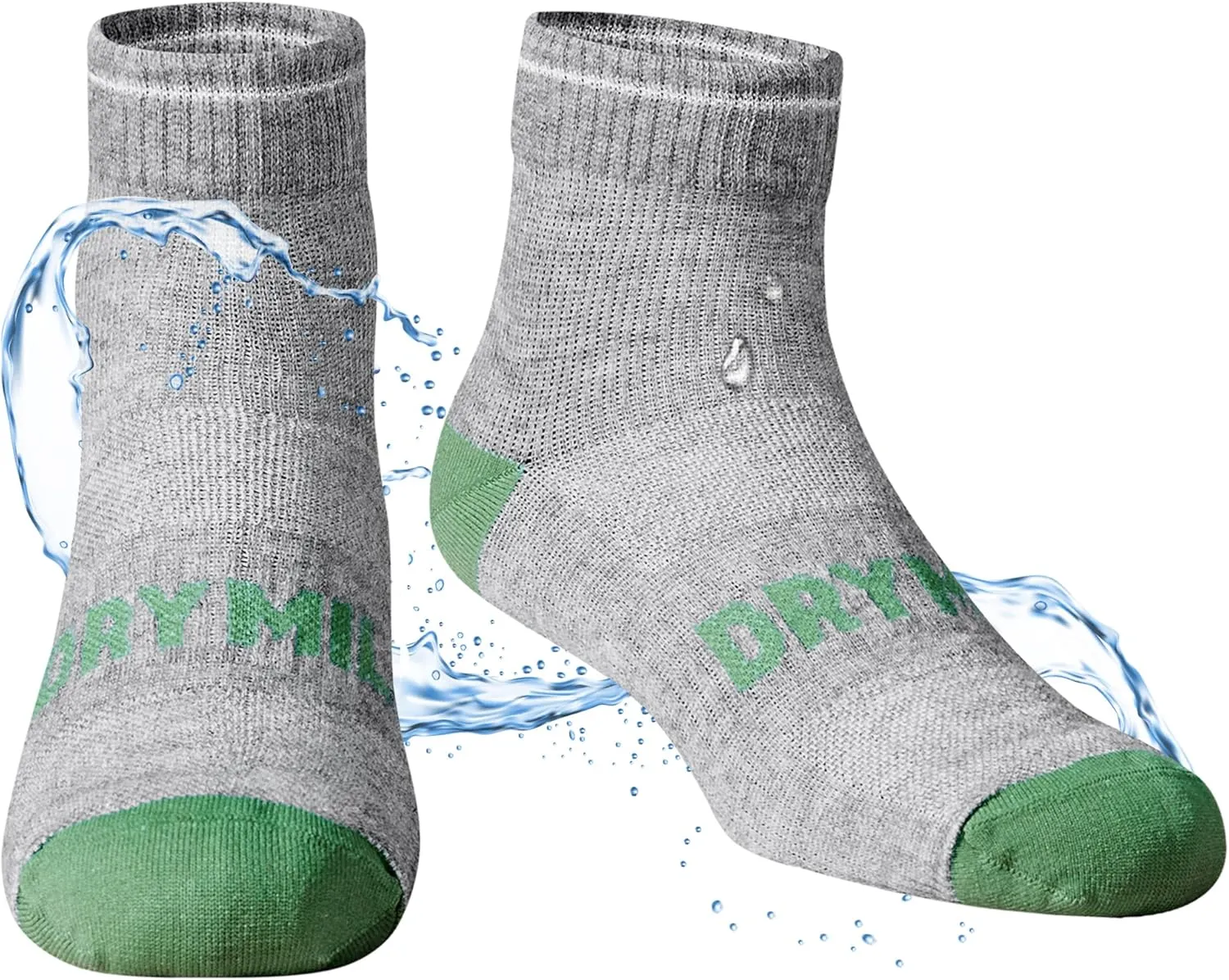DRYMILE Active Waterproof Socks, Breathable Cushioned Running, Hiking, Winter Waterproof Socks for Men & Women - Ankle