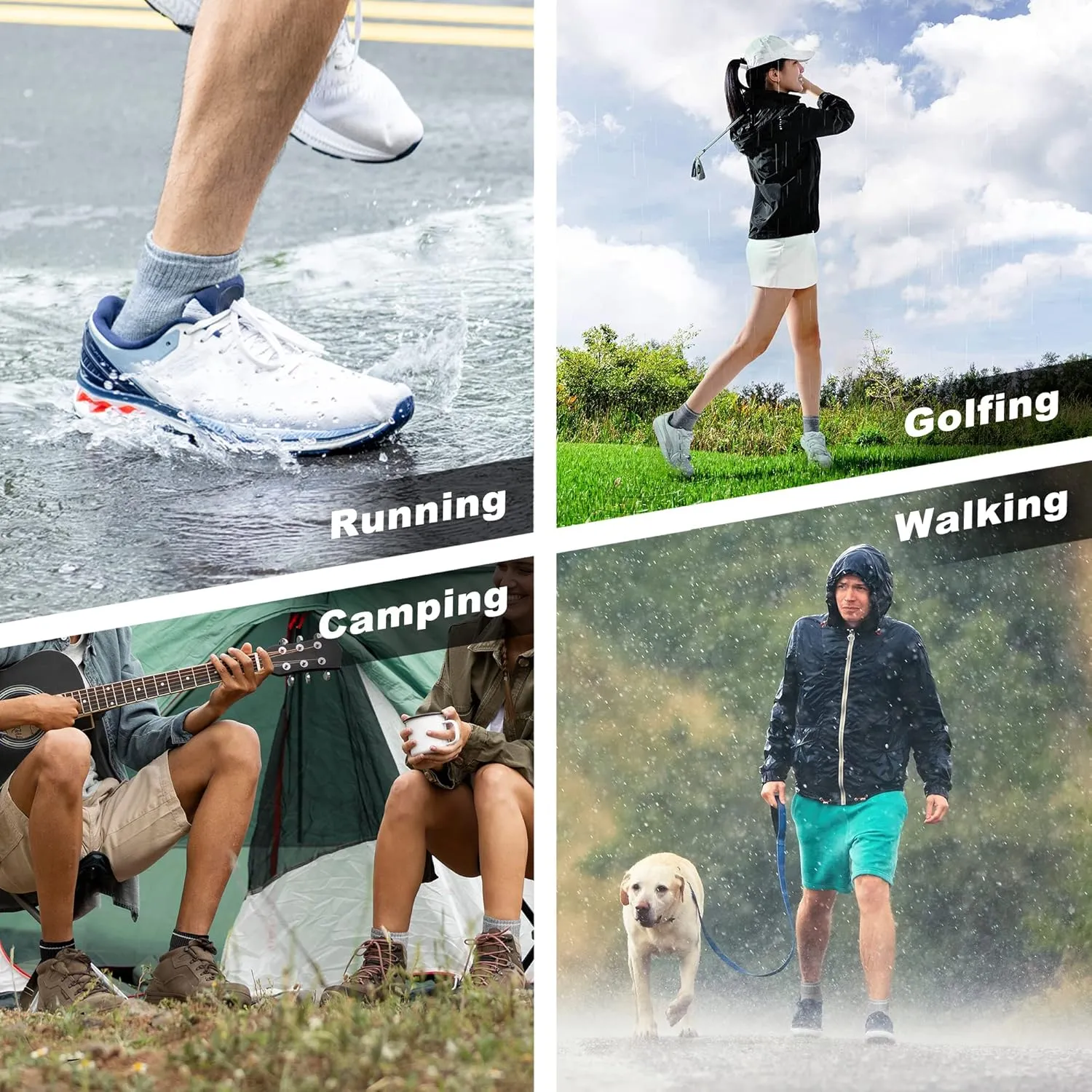 DRYMILE Active Waterproof Socks, Breathable Cushioned Running, Hiking, Winter Waterproof Socks for Men & Women - Ankle
