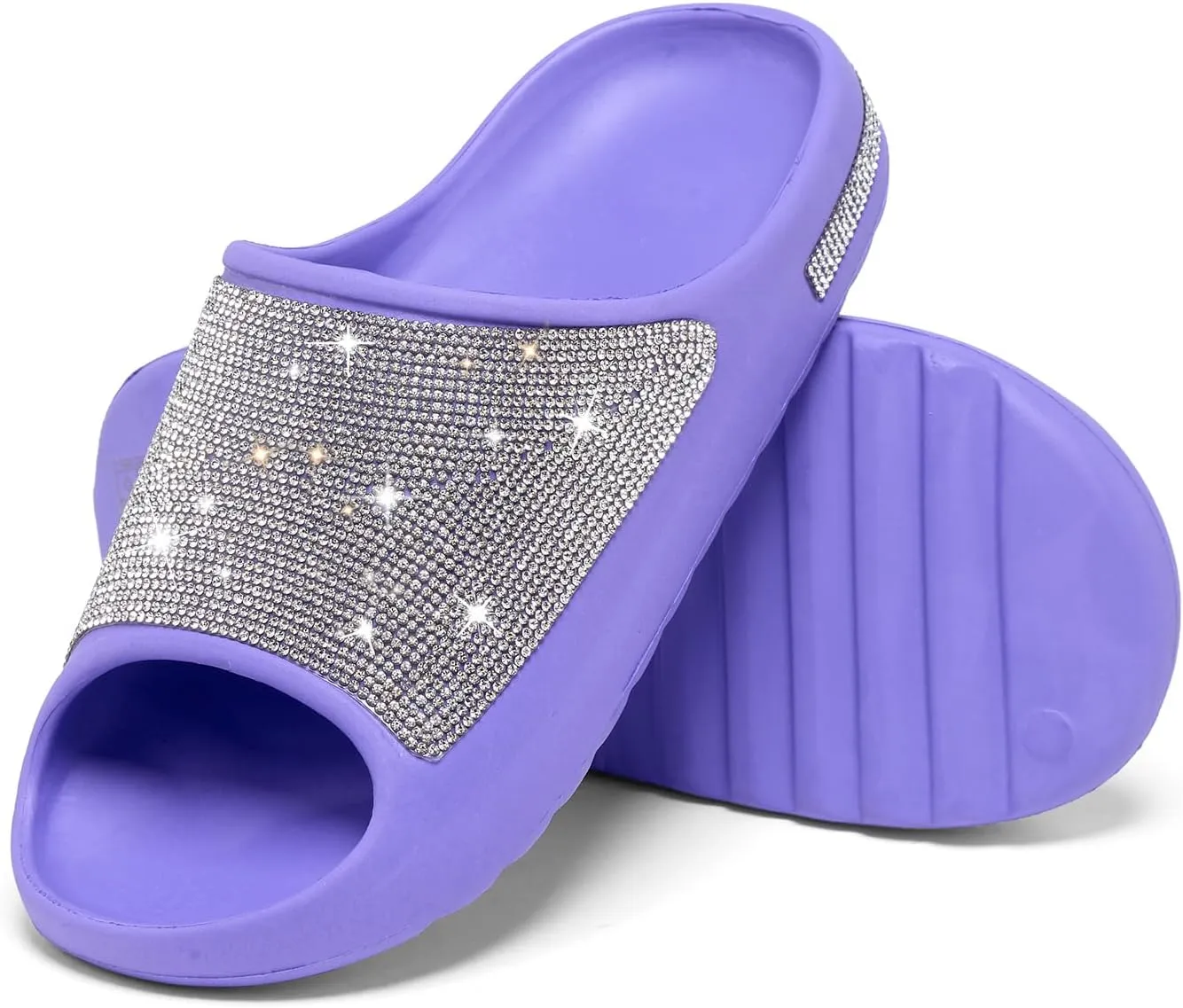 Fashion Crystal Slides for Women Summer Bling Sandals for Girls Women's Diamond Slippers with Glitter
