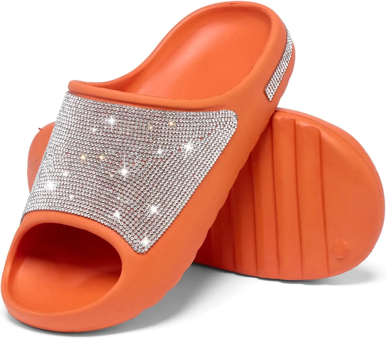 Fashion Crystal Slides for Women Summer Bling Sandals for Girls Women's Diamond Slippers with Glitter