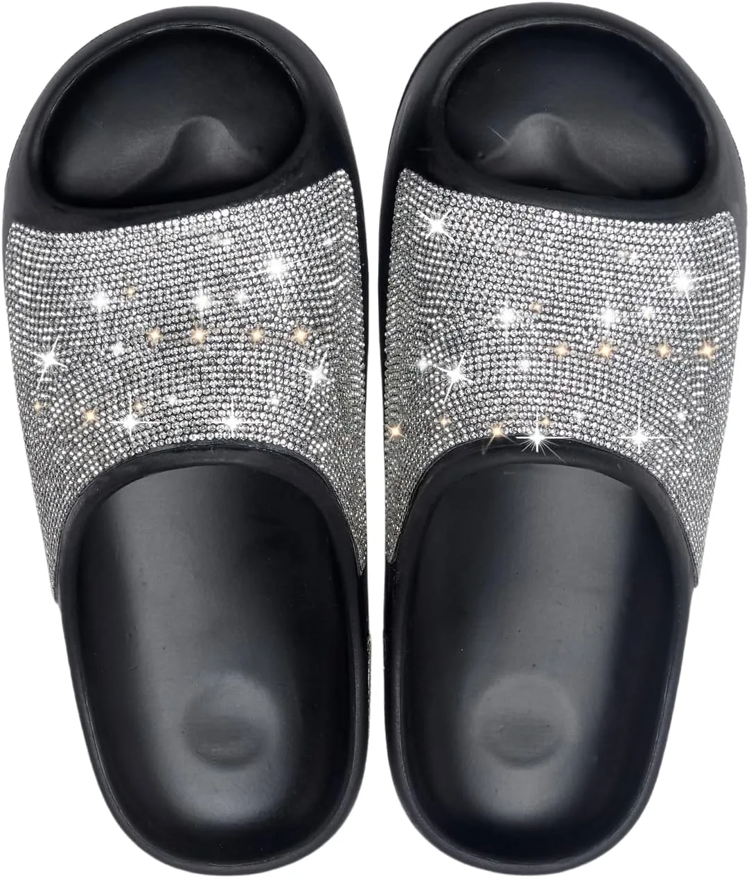 Fashion Crystal Slides for Women Summer Bling Sandals for Girls Women's Diamond Slippers with Glitter