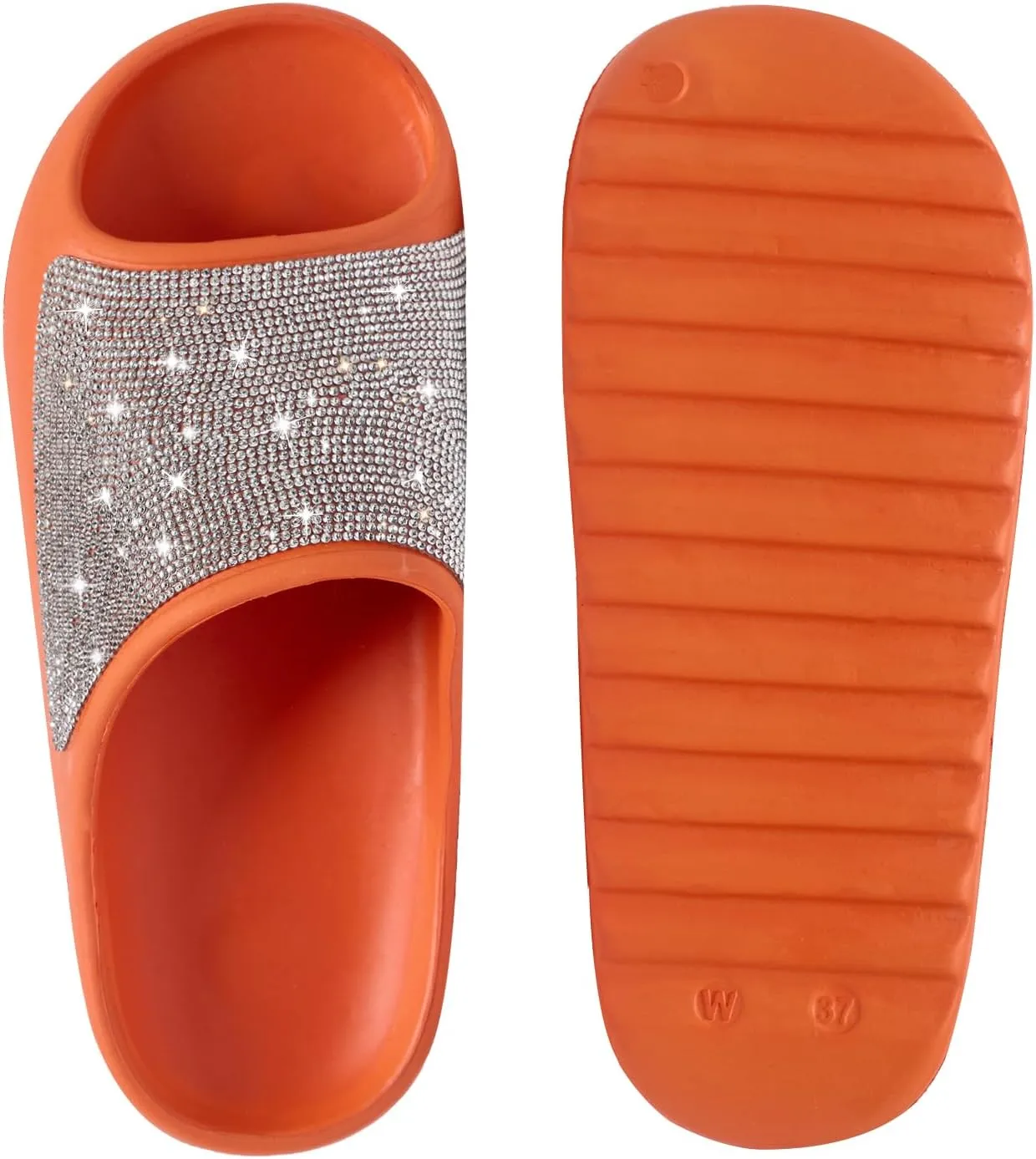Fashion Crystal Slides for Women Summer Bling Sandals for Girls Women's Diamond Slippers with Glitter