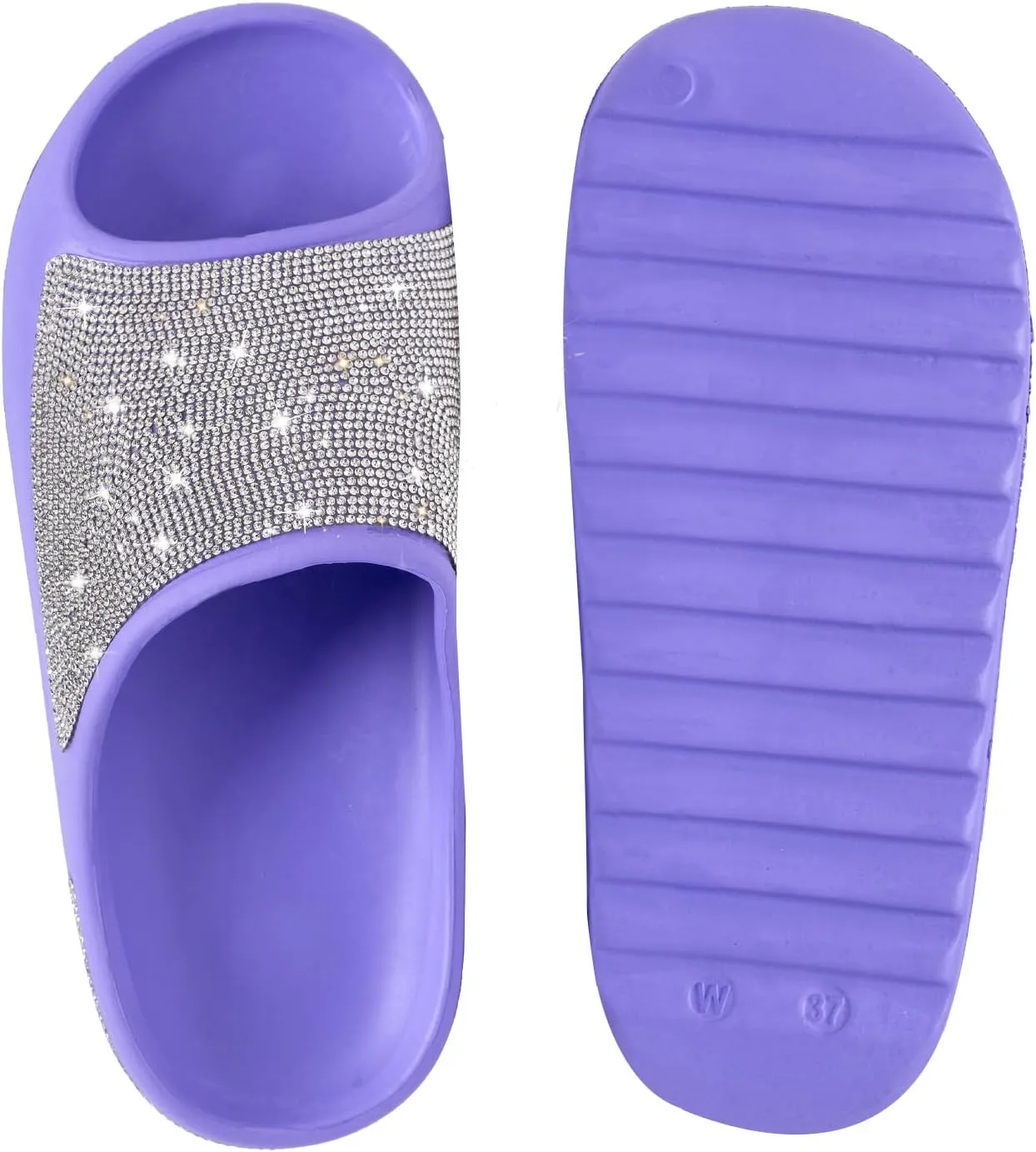 Fashion Crystal Slides for Women Summer Bling Sandals for Girls Women's Diamond Slippers with Glitter