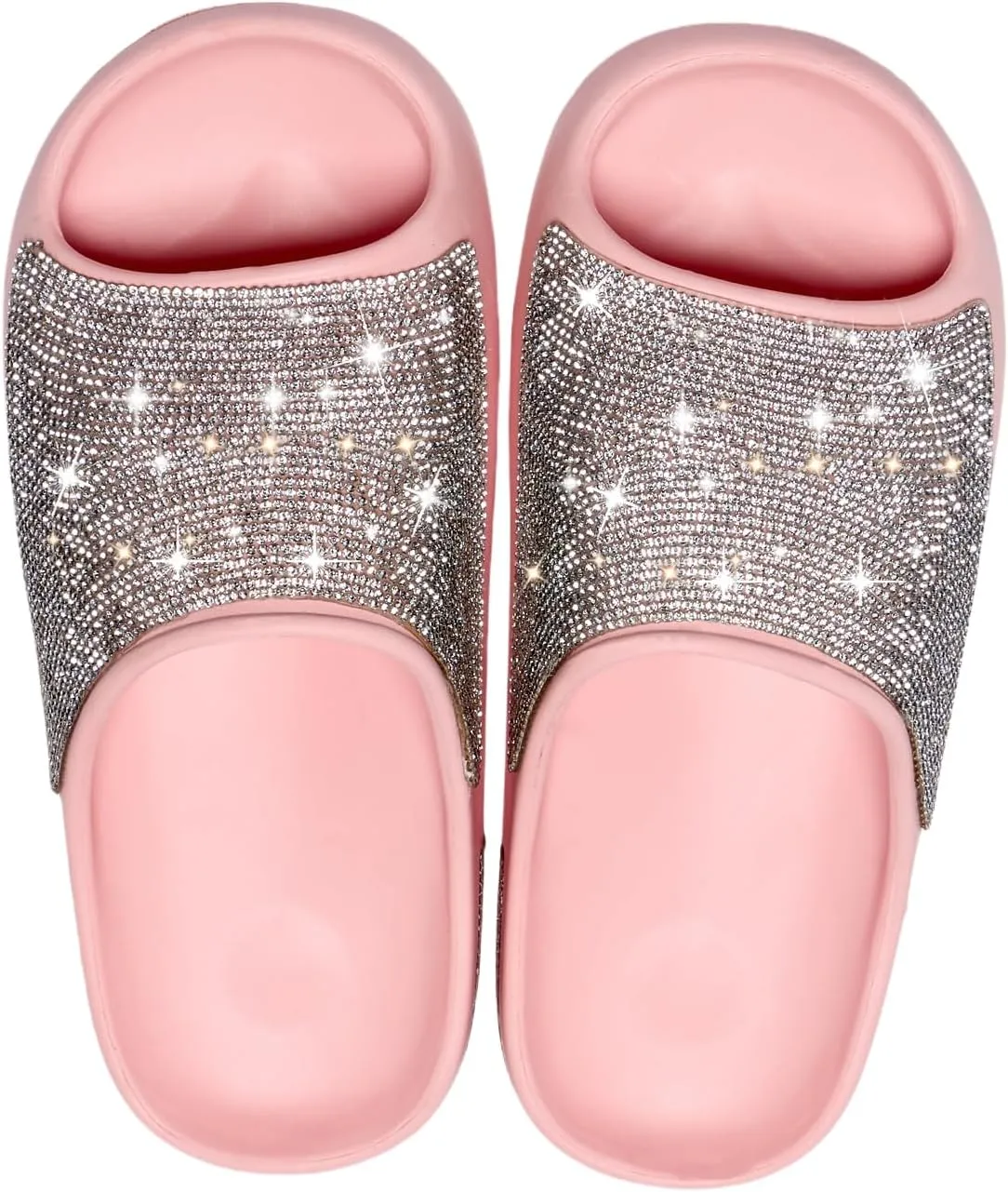 Fashion Crystal Slides for Women Summer Bling Sandals for Girls Women's Diamond Slippers with Glitter