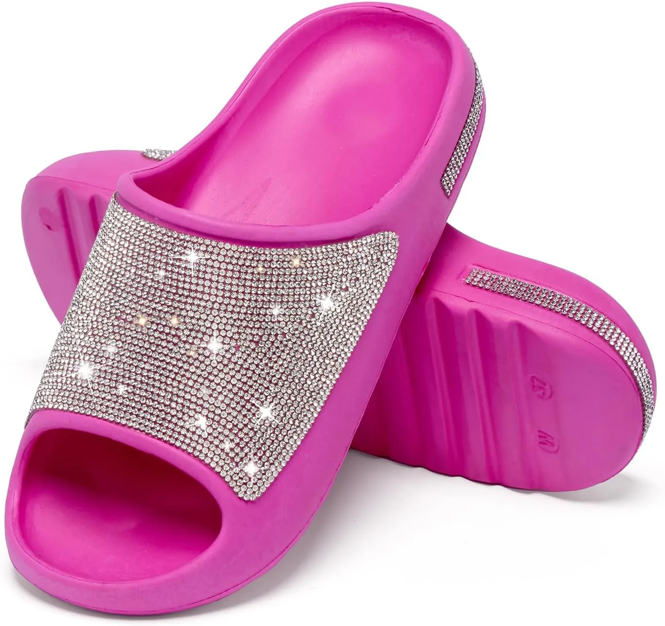 Fashion Crystal Slides for Women Summer Bling Sandals for Girls Women's Diamond Slippers with Glitter