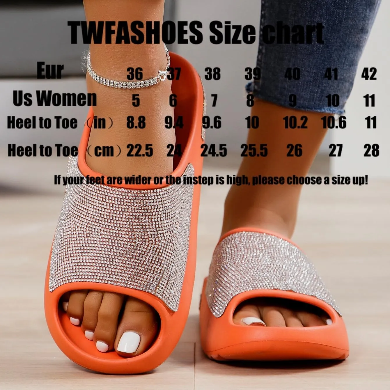 Fashion Crystal Slides for Women Summer Bling Sandals for Girls Women's Diamond Slippers with Glitter