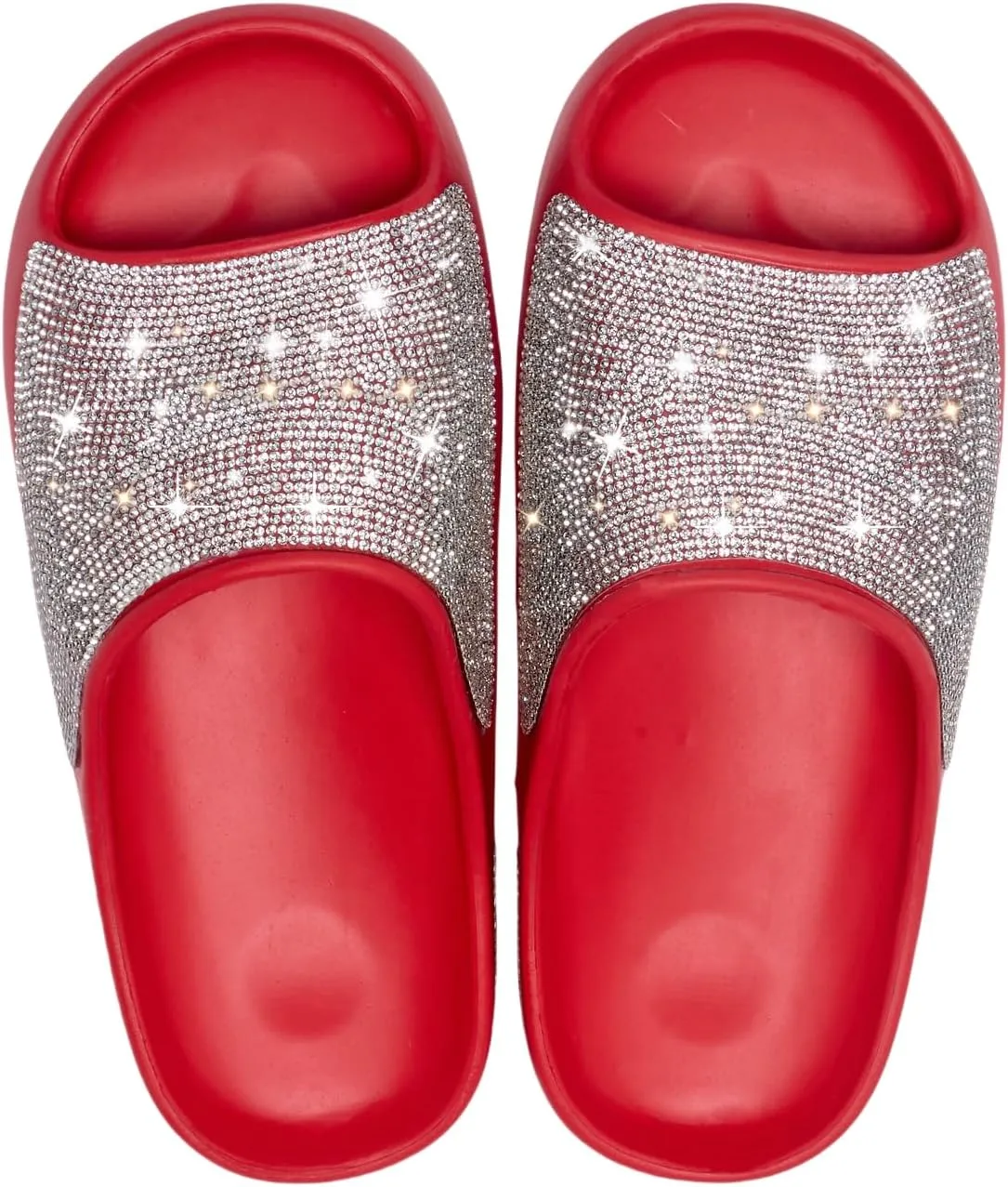 Fashion Crystal Slides for Women Summer Bling Sandals for Girls Women's Diamond Slippers with Glitter
