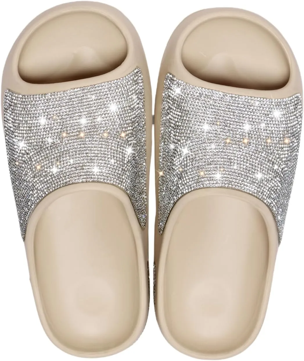 Fashion Crystal Slides for Women Summer Bling Sandals for Girls Women's Diamond Slippers with Glitter