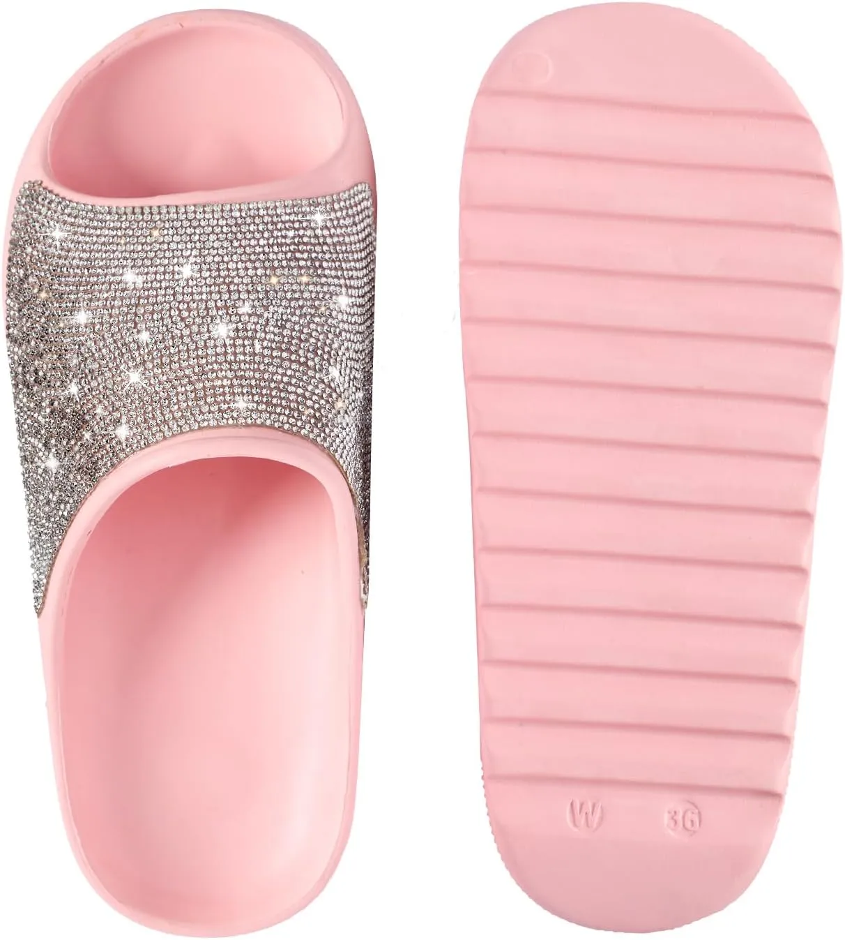 Fashion Crystal Slides for Women Summer Bling Sandals for Girls Women's Diamond Slippers with Glitter