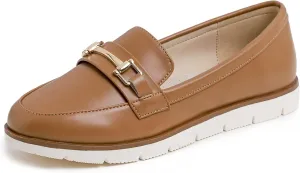 FEVERSOLE Women's Comfort Penny Loafer Geniune Leather Insole Flexible Walking Driving Shoes