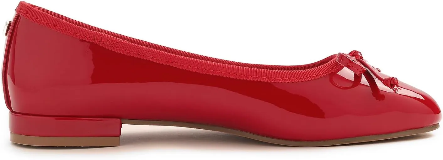 FEVERSOLE Women's Square Toe Low Heel Bow Tie Dress Pump Shoes