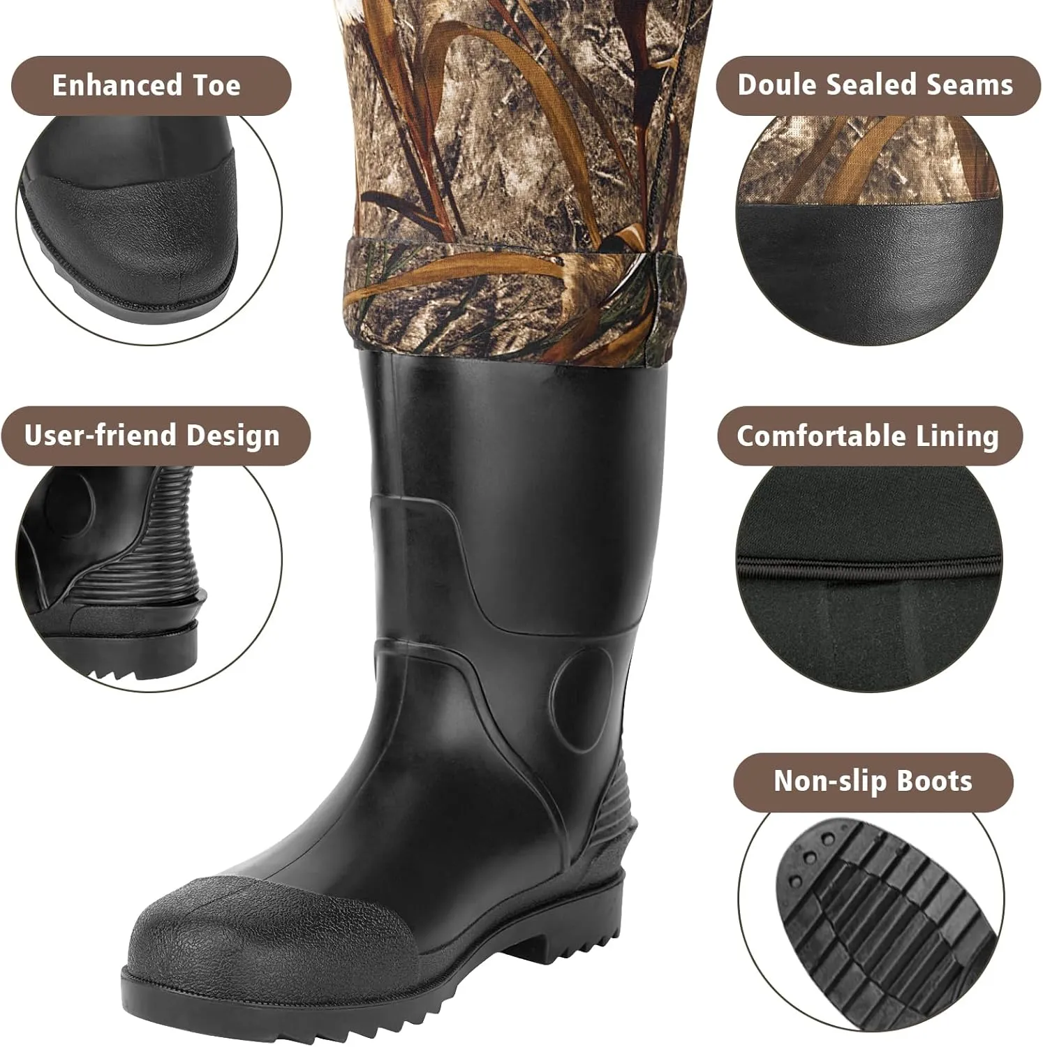 Fishing Waders for Men, Chest Waders with Boots Waterproof for Men & Women, Neoprene Waders for Hunting & Fishing