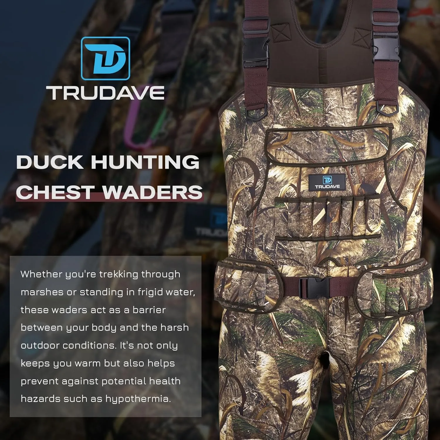 Fishing Waders for Men,Hunting and Waterproof Neoprene Wader for Men with 600G Insulation and Includes Boots